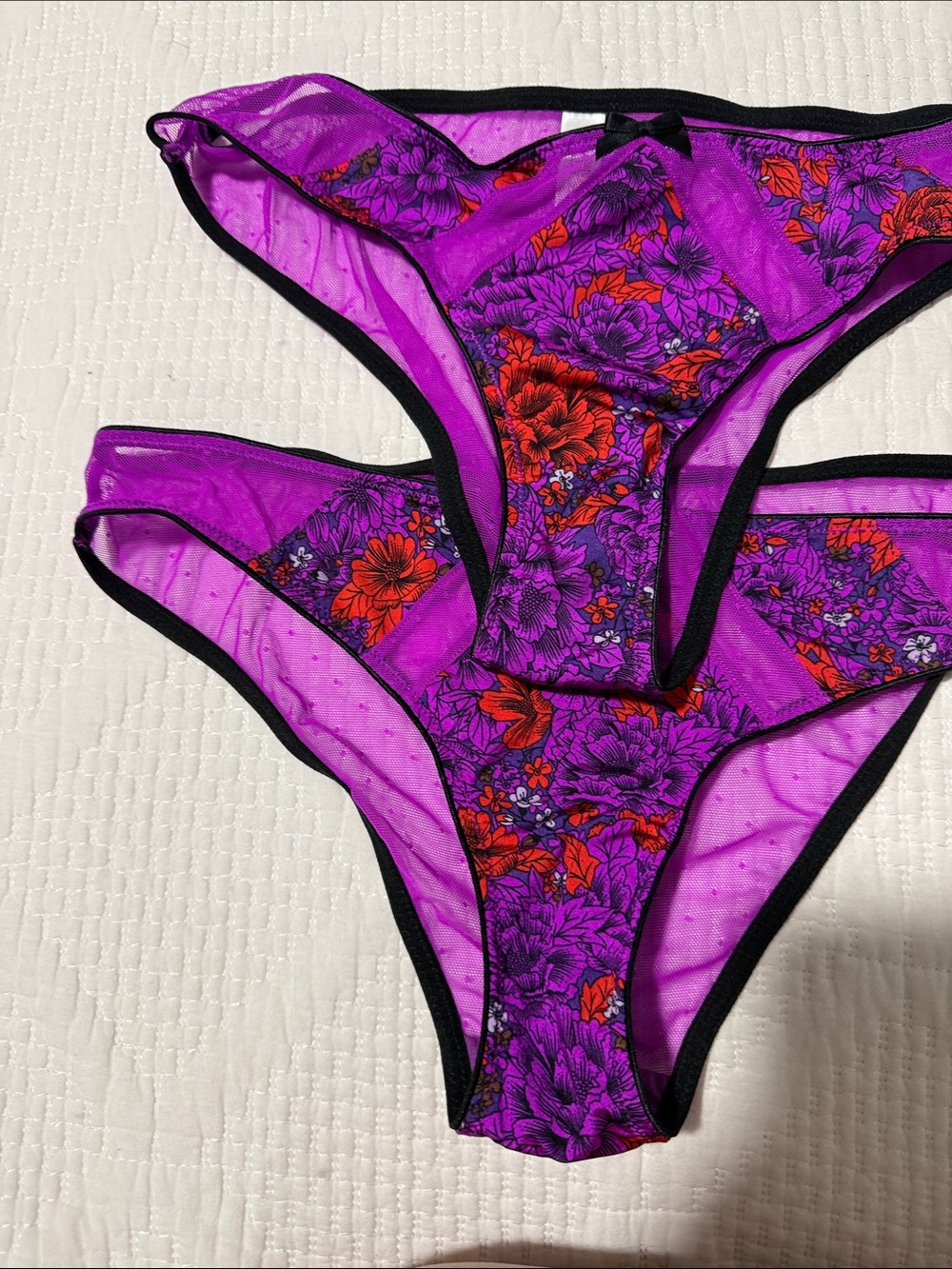 Women's Bikini Panty - purple/black/red